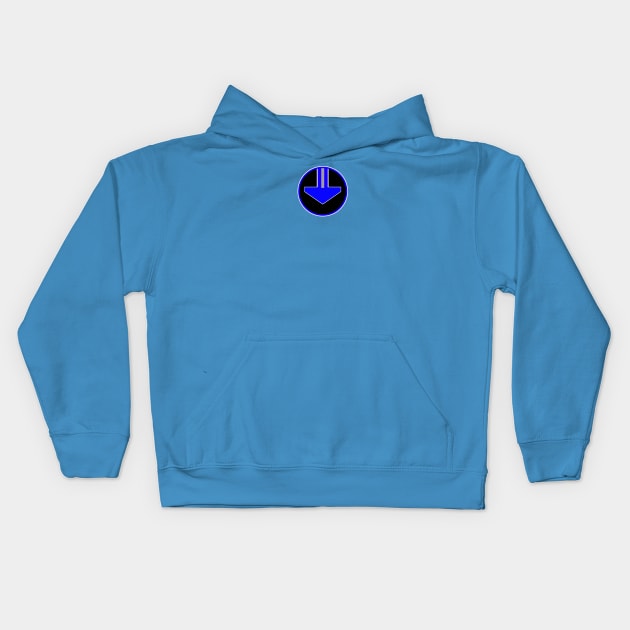 Time Blue Badge Kids Hoodie by Javier Casillas